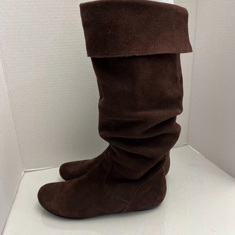 Steve Madden Bonanza Slouch Knee High Boots Brown Suede 8 - Picture 4 of 13